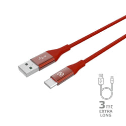 Celly USBTYPECCOL3MRD câble USB 3 m USB A USB C Rouge