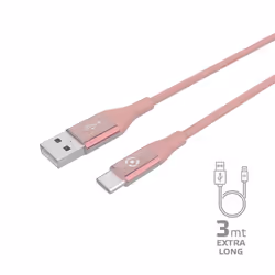 Celly USBTYPECCOL3MPK, 3 m, USB A, USB C, Rose