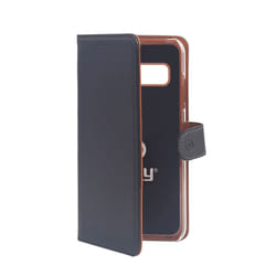 Celly WALLY892 coque de protection pour téléphones portables 14,7 cm (5.8") Étui avec portefeuille Noir, Marron