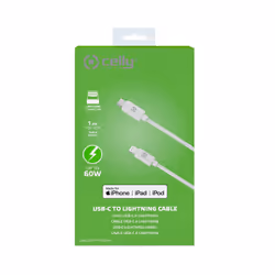 Celly USBLIGHTTYPECWH câble de téléphone portable Blanc 1 m USB C Lightning - Vue supplémentaire 4