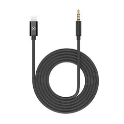 Celly USBLIGHT35MMBK câble de téléphone portable Noir 1 m 3,5mm Lightning