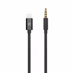 Celly USBLIGHT35MMBK câble de téléphone portable Noir 1 m 3,5mm Lightning