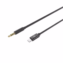 Celly USBLIGHT35MMBK câble de téléphone portable Noir 1 m 3,5mm Lightning