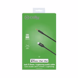 Celly USBLIGHT35MMBK câble de téléphone portable Noir 1 m 3,5mm Lightning - Vue supplémentaire 4