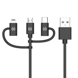 Celly USB3IN1BK câble USB 1 m USB 2.0 USB A Micro-USB B Noir