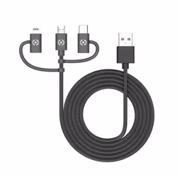 Celly USB3IN1BK câble USB 1 m USB 2.0 USB A Micro-USB B Noir