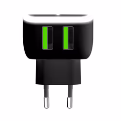 Celly TC2USBLEDBK chargeur d'appareils mobiles Universel Noir, Blanc Secteur Intérieure