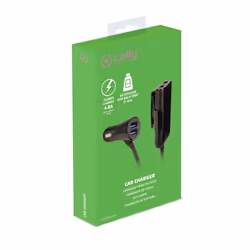 Celly CC4USBEXTBK chargeur d'appareils mobiles Universel Noir Allume-cigare Auto