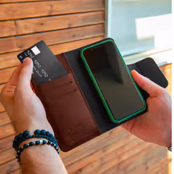 Celly Duomo coque de protection pour téléphones portables 14,7 cm (5.8") Étui avec portefeuille Marron - Vue supplémentaire 4