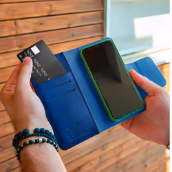 Celly Duomo coque de protection pour téléphones portables 14,7 cm (5.8") Étui avec portefeuille Bleu