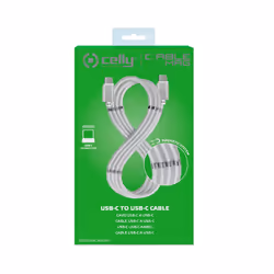 Celly USBCUSBCMAGWH câble USB 1 m USB 3.2 Gen 1 (3.1 Gen 1) USB C Blanc - Vue supplémentaire 2