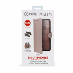 Celly Wally One coque de protection pour téléphones portables 17 cm (6.7") Étui avec portefeuille Rose