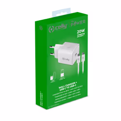 Celly TC1C20WTYPECWH chargeur d'appareils mobiles Universel Blanc Secteur Intérieure