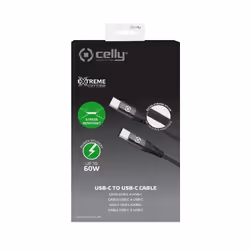 Celly USBCUSBCNYLBK câble USB 1 m USB C Noir
