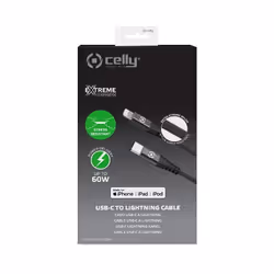 Celly USBCLIGHTNYLBK câble Lightning 1 m Noir
