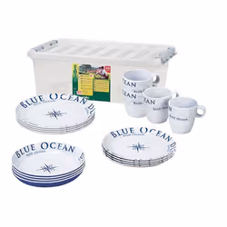 Service de table - BRUNNER - Stack Box Blue Ocean - 16 pièces - Résistant à la chaleur et à lhumidité