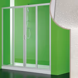 Paroi douche en acrylique FORTE - Mercurio 2 - Coulissante - Blanc mat - Fumé - 150 CM