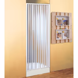 Porte à soufflet pour douche - FORTE - Pliante - Réversible - Fumé - Blanc mat - 185 cm
