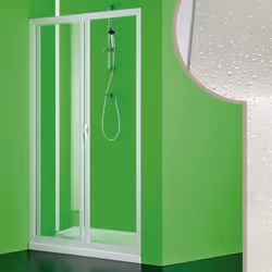 Paroi douche en acrylique mod. Mercurio FORTE - Ouverture latérale - Blanc mat - Fumé - 100 CM
