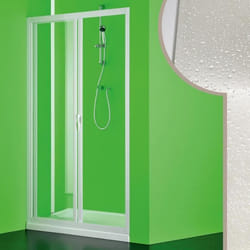 Paroi douche en acrylique mod. Mercurio FORTE - Ouverture latérale - Blanc mat - Fumé - 100 CM