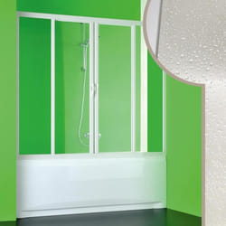 Paroi Pare-Baignoire FORTE - Plutone 2 Centrale - Acrylique - 150 cm - Blanc mat - Mat