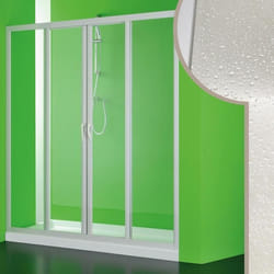 Paroi douche en acrylique FORTE Mercurio 2 - Ouverture centrale - 170 cm - Blanc mat