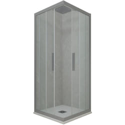 Forte - Cabine parois douche coulissante 80x100 Gris argent Kolors
