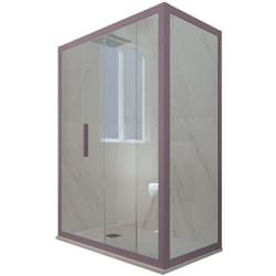 Forte - Cabine parois douche coulissante 70x100 Lavande Deco Duo