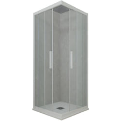 Forte - Cabine parois douche coulissante 80x80 Blanc Matt Kolors