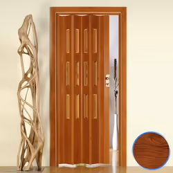 Porte pliante en PVC cerisier verre clair 885x214cm - FORTE - Luciana - Pliante - Coté - Blanc