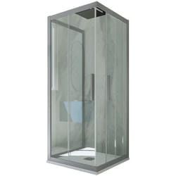 Parois douche 3 côtés 70x75 coulisse Gris argent Kolors Trio