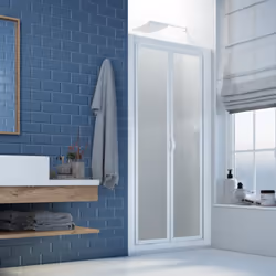 La Porte douche en niche saloon Delta est faite avec profilés en Pvc stabilisés au calcium et zinc (Ca-Zn), sans aucune prése ...