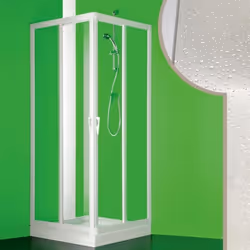Cabine douche angle Venere Centrale 90x90CM en acrylique - FORTE - Blanc - Coulissante - Rectangulaire