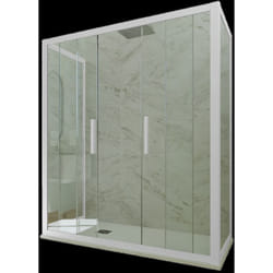 Parois douche 3 côtés 90x140 coulisse Blanc Star Trio