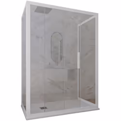 La nouvelle gamme de Cabines douche faites de résine et verre tempré de 6mm c'est strictement MADE IN ITALY. La combinaison i ...