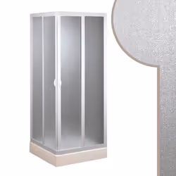 Cabine douche en acrylique mod. Smart 70x70CM avec ouverture centrale - FORTE - Carré - Coulissante - Blanc mat