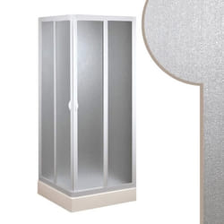 Cabine douche en acrylique mod. Smart 70x70CM avec ouverture centrale - FORTE - Carré - Coulissante - Blanc mat
