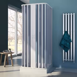 Cabine douche trois côtés FORTE - Nova - PVC - Blanc - Portes pliantes - 70x100x70 CM