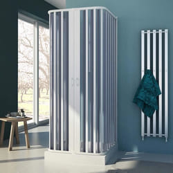 Cabine douche trois côtés FORTE - Nova - PVC - Blanc - Portes pliantes - 70x100x70 CM
