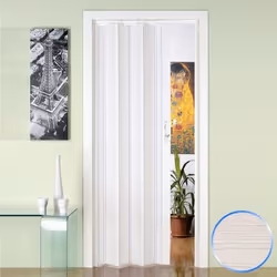 Porte pliante accordèon en pvc pin blanc 885x214cm mod. Luciana