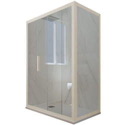 Forte - Cabine parois douche coulissante 80x120 Champagne Deco Duo