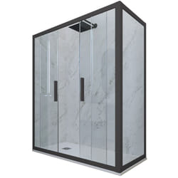 Cabine parois douche coulissante 80x120 Anthracite Glam Duo