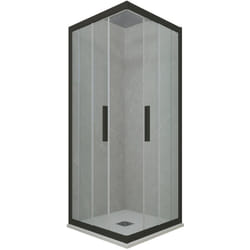 Forte - Cabine parois douche coulissante 75x90 Noir Matt Kolors