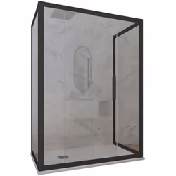 La nouvelle gamme de Cabines douche faites de résine et verre tempré de 6mm c'est strictement MADE IN ITALY. La combinaison i ...