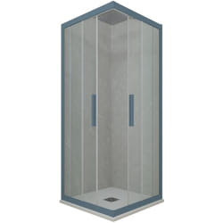 Forte - Cabine parois douche coulissante 70x110 Bleu Navy Kolors