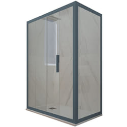 Cabine parois douche coulissante 80x110 Bleu Navy Deco Duo