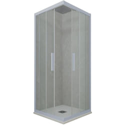 Forte - Cabine parois douche coulissante 70x80 Bleu Vintage Kolors