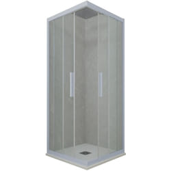 Forte - Cabine parois douche coulissante 80x90 Bleu Vintage Kolors