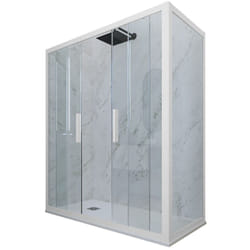 Cabine parois douche coulissante 80x120 Blanc Matt Glam Duo