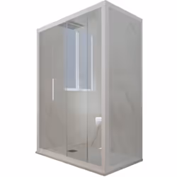 La nouvelle gamme de Cabines douche faites de résine et verre tempré de 6mm c'est strictement MADE IN ITALY. La combinaison i ...